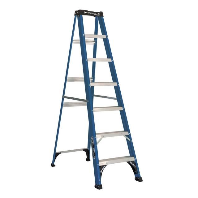 Louisville Ladder 7' Fiberglass Step Ladder, 225-lb Capacity, W-3217-07