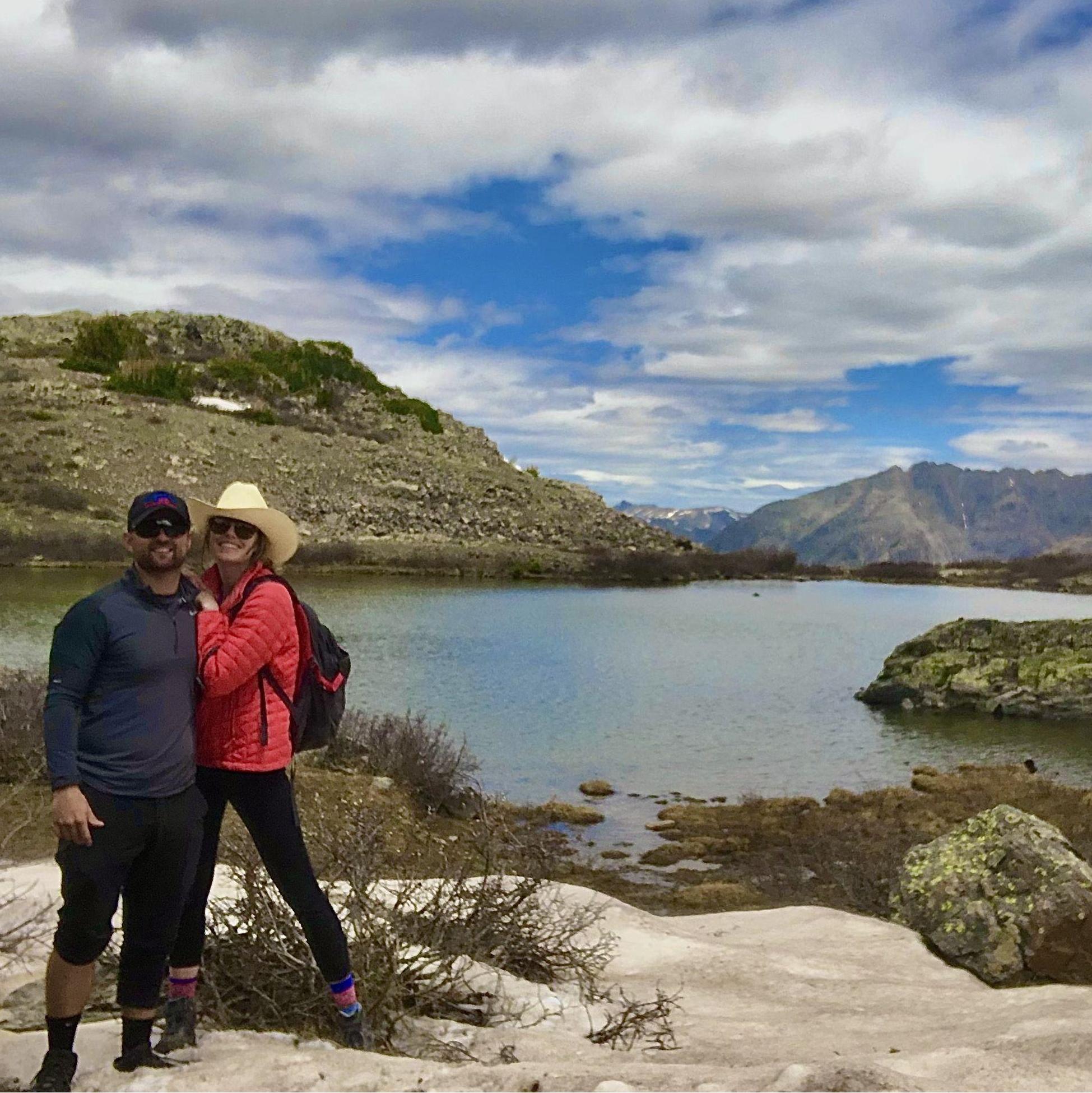 Katie taking Mario on a "moderate" hike in June 2022.