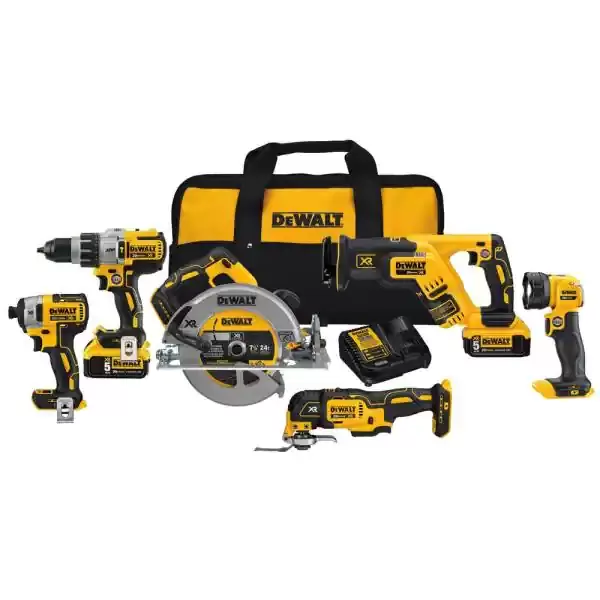 20-Volt MAX Cordless Combo Kit (6-Tool) with (2) 20-Volt 5.0Ah Batteries & Charger