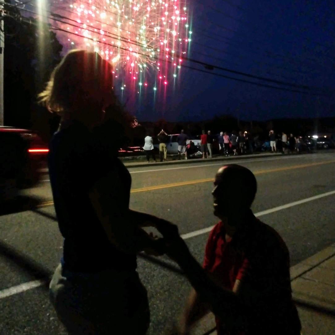 Made it official!  FINALLY with a real ring!!! - Cumberland Fireworks  - 7/3/19 - Same place we met exactly 12 years ago on the day we met - 7/3/07