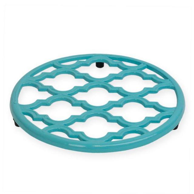 Home Basics Cast Iron Trivet in Turquoise