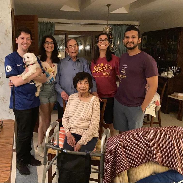 Bingo meeting Nana and Papa. West Bloomfield, Michigan, August 2021.