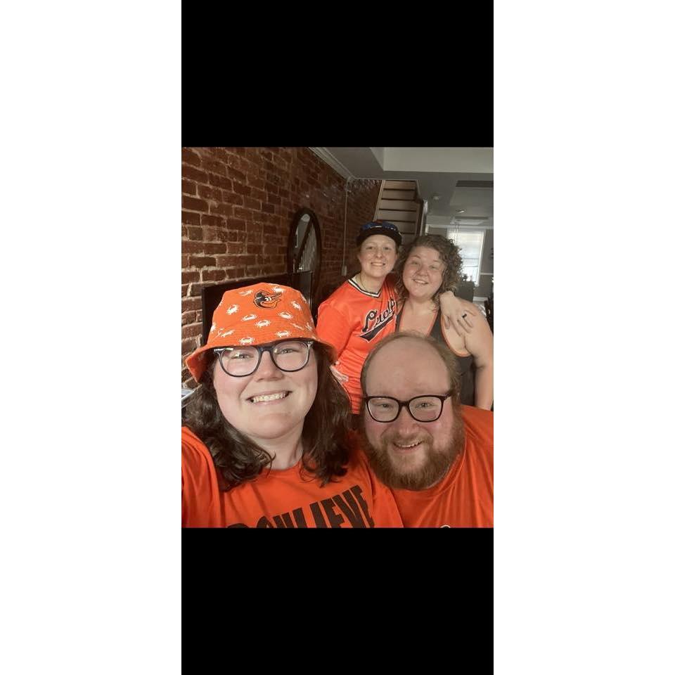 Our first Orioles game with Sierra and Emily