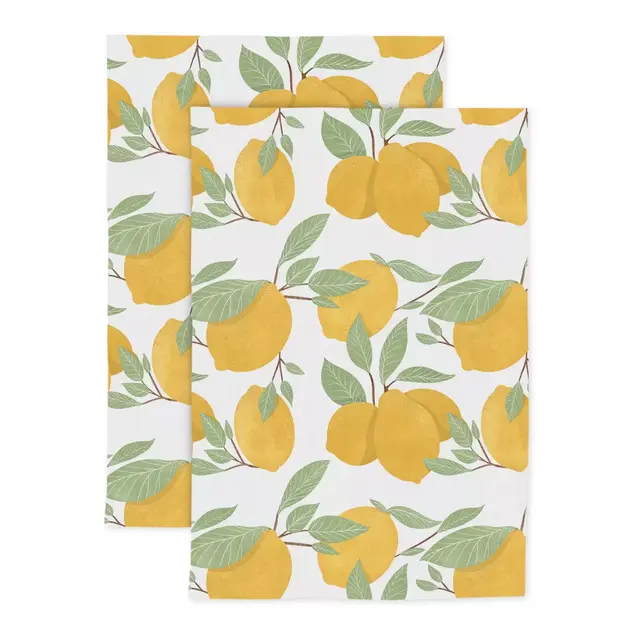 MÜ Kitchen Designer Print Lemon Tree Kitchen Towels (Set of 2)