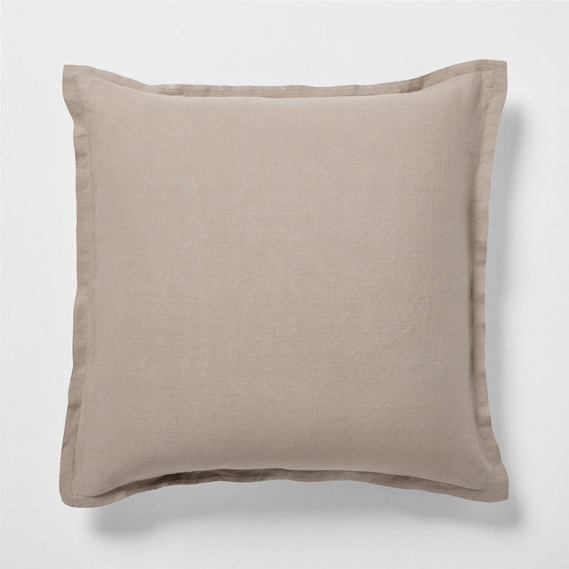 New Natural European Flax ™-Certified Linen Clay Taupe Euro Bed Pillow Sham