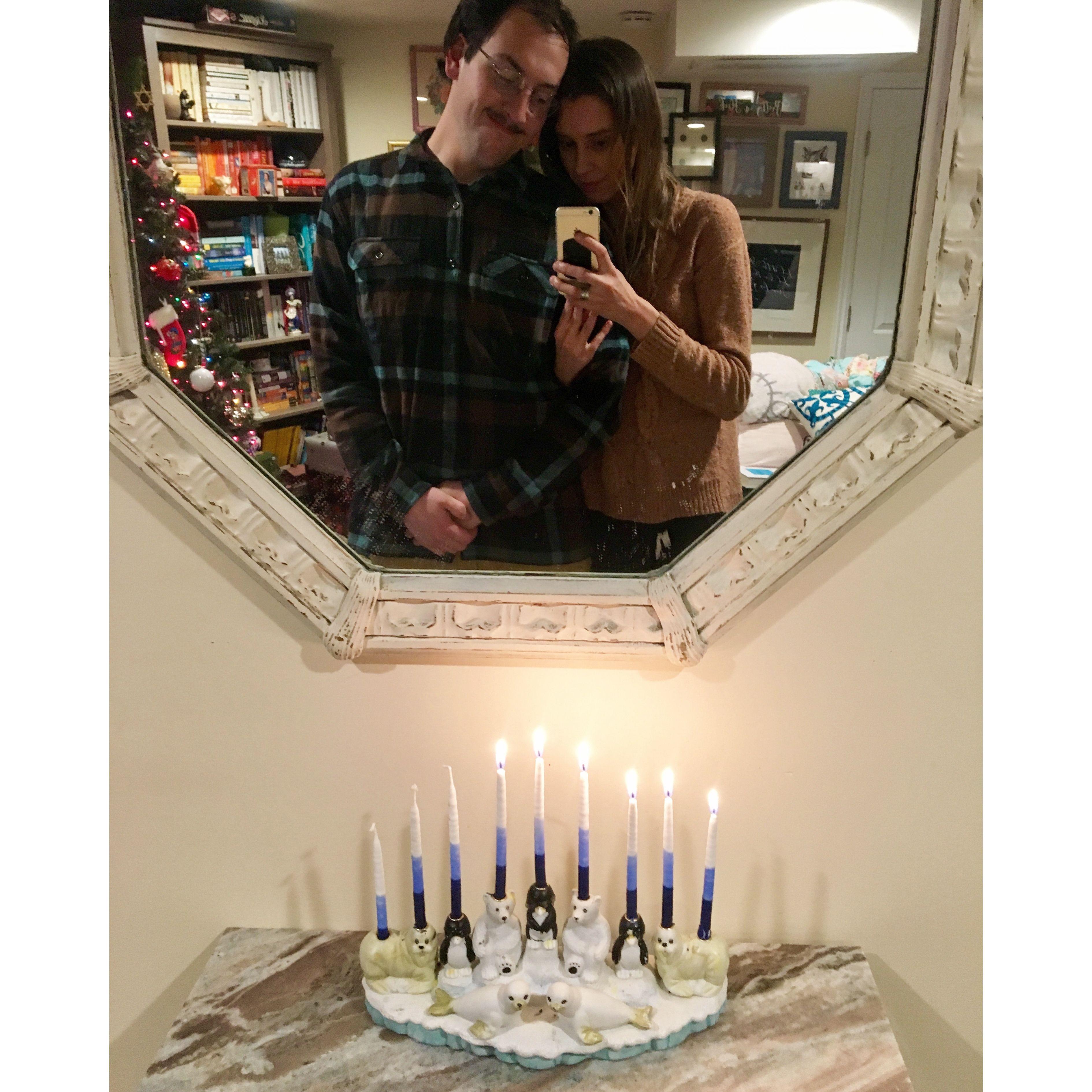 Our first Hanukkah together in 2017