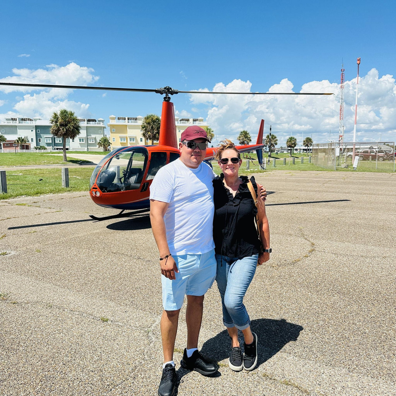 Santos' first helicopter ride @ Port A