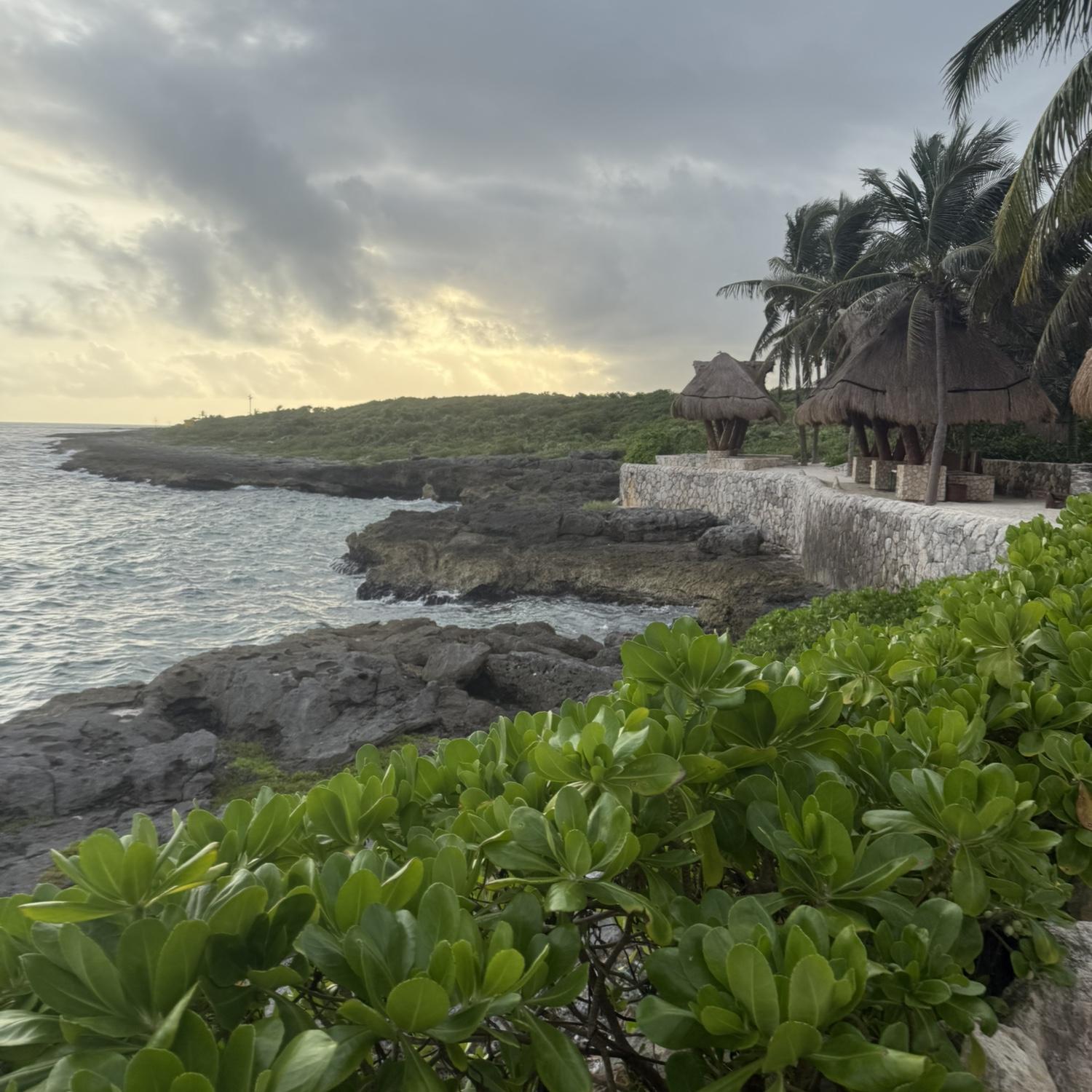 If feet fish therapy is your thing, you can do that under those huts on the right and enjoy the view. This is an additional activity $ @ Xcaret Park.