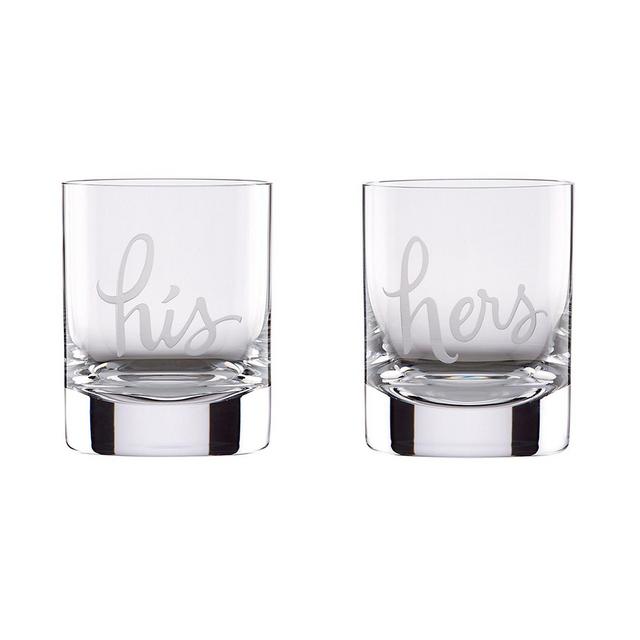 kate spade new york Two of a Kind His & Hers Double Old-Fashioned Glasses, Set of 2