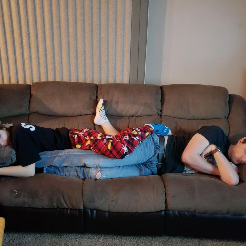 Asleep on the couch