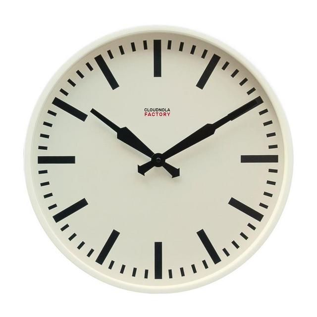 Factory White Station Wall Clock 17.7in