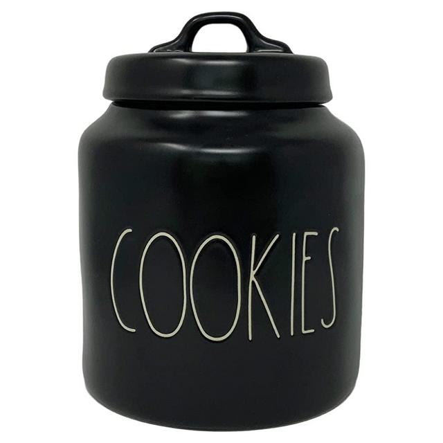Rae Dunn Cookie Canister – Artisan Collection By Magenta – Beautiful Black Rae Dunn Cookie Canister – Large LL Font White Letters Spelling “COOKIES”. Looks Great In Every Home!