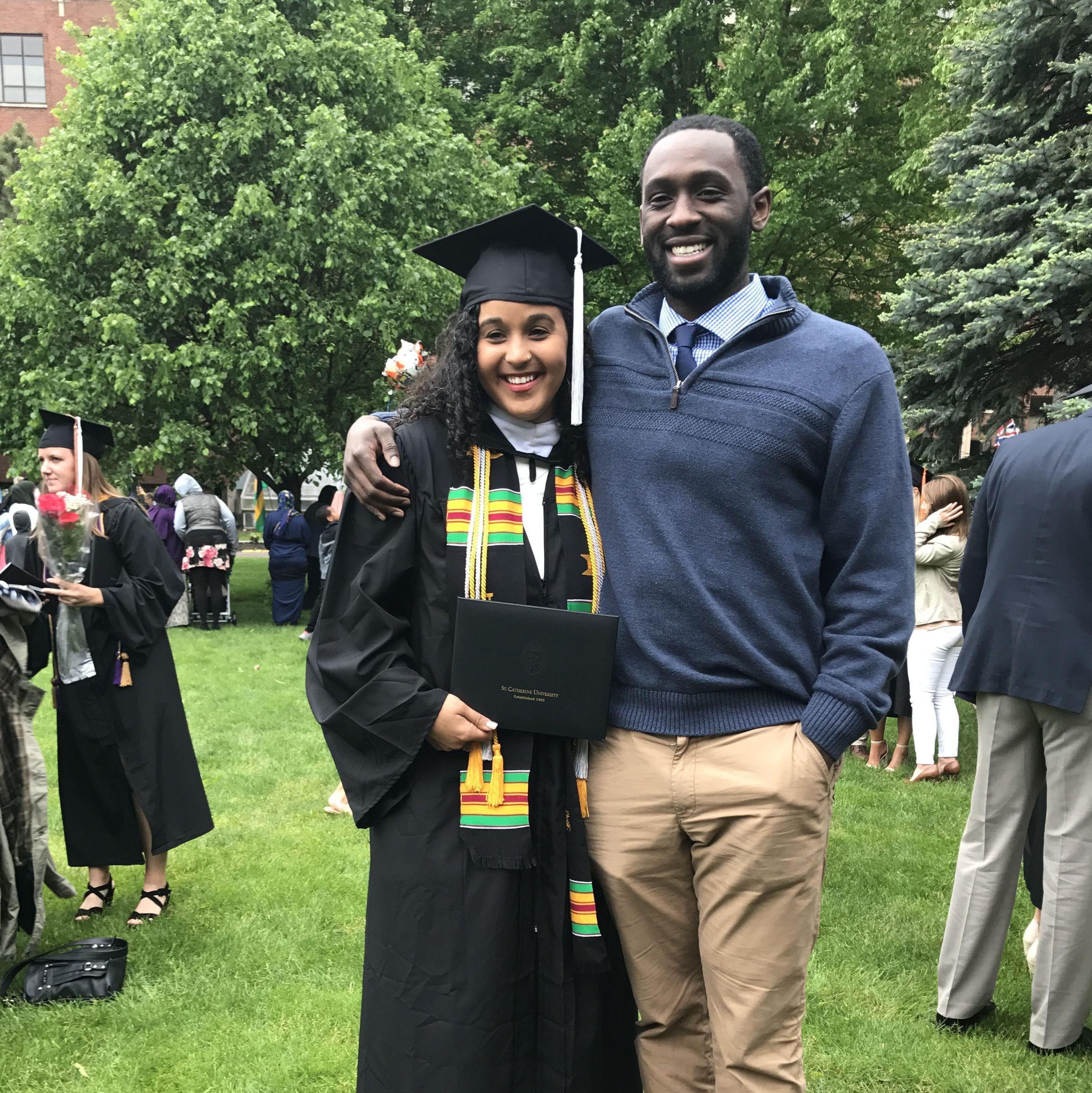Dre has always been so supportive of Maya and her academic career. Although they were no longer together due to distance, Dre visited for Maya's graduation from St. Catherine University in 2017.