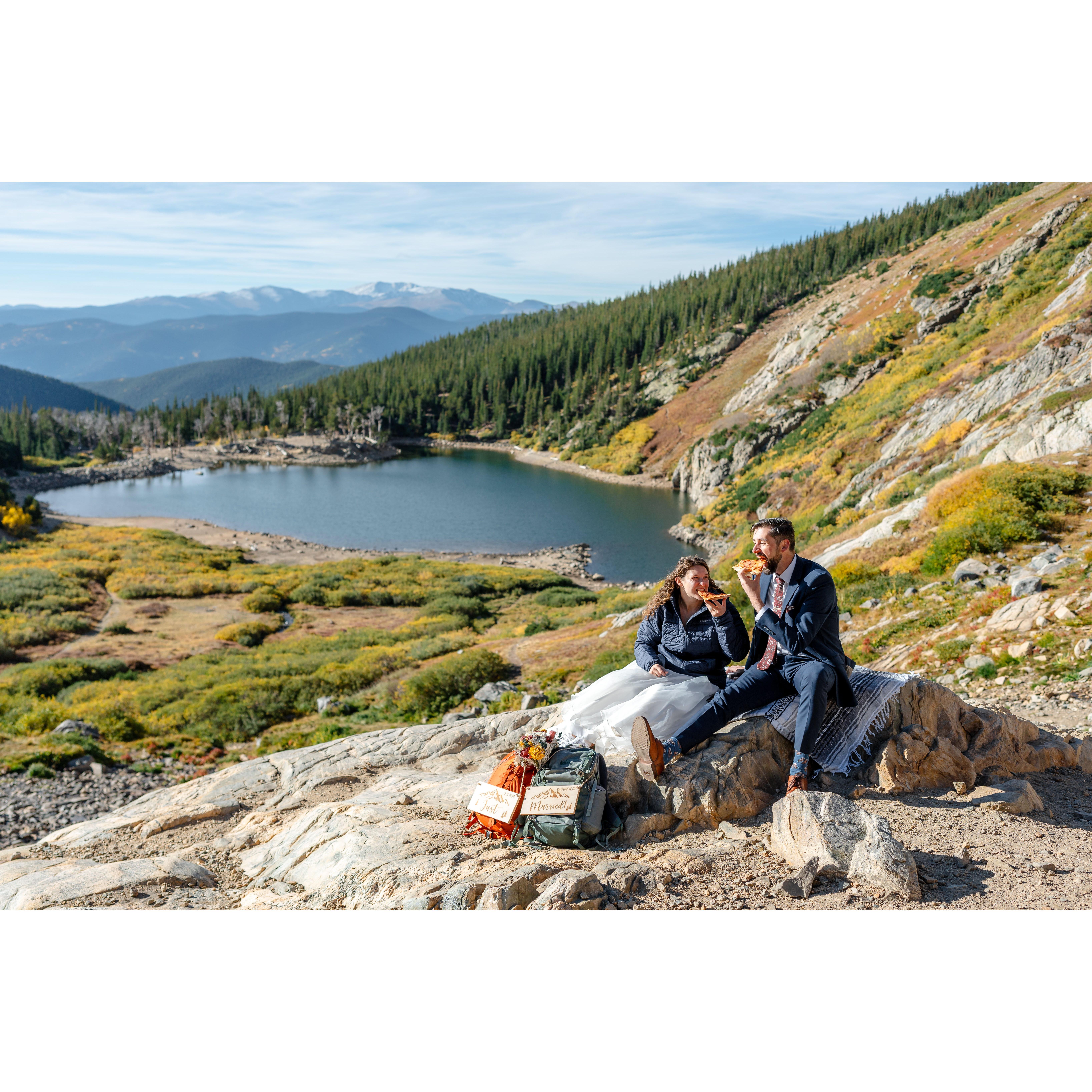 We chose St. Mary's Glacier in Idaho Springs, CO. One of our favorite places in the world! We have a photo in this same spot 3 years in a row, but this one is our favorite.