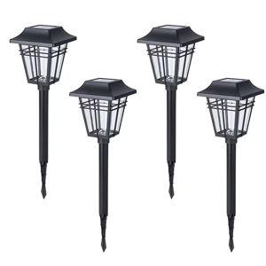 Harbor Breeze 4 -Pack 10 -Lumens Black Solar Integrated LED Path Light Kit ( 3500-K )