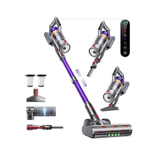 Cordless Vacuum Cleaner, 550W 45KPA 60 Mins Vacuum Cleaners for Home, Stick Vacuum with Powerful Suction, Wall Mount Charging Dock Station Removable Battery, Handheld Vacuum for Pet Hair/Carpet/Floor