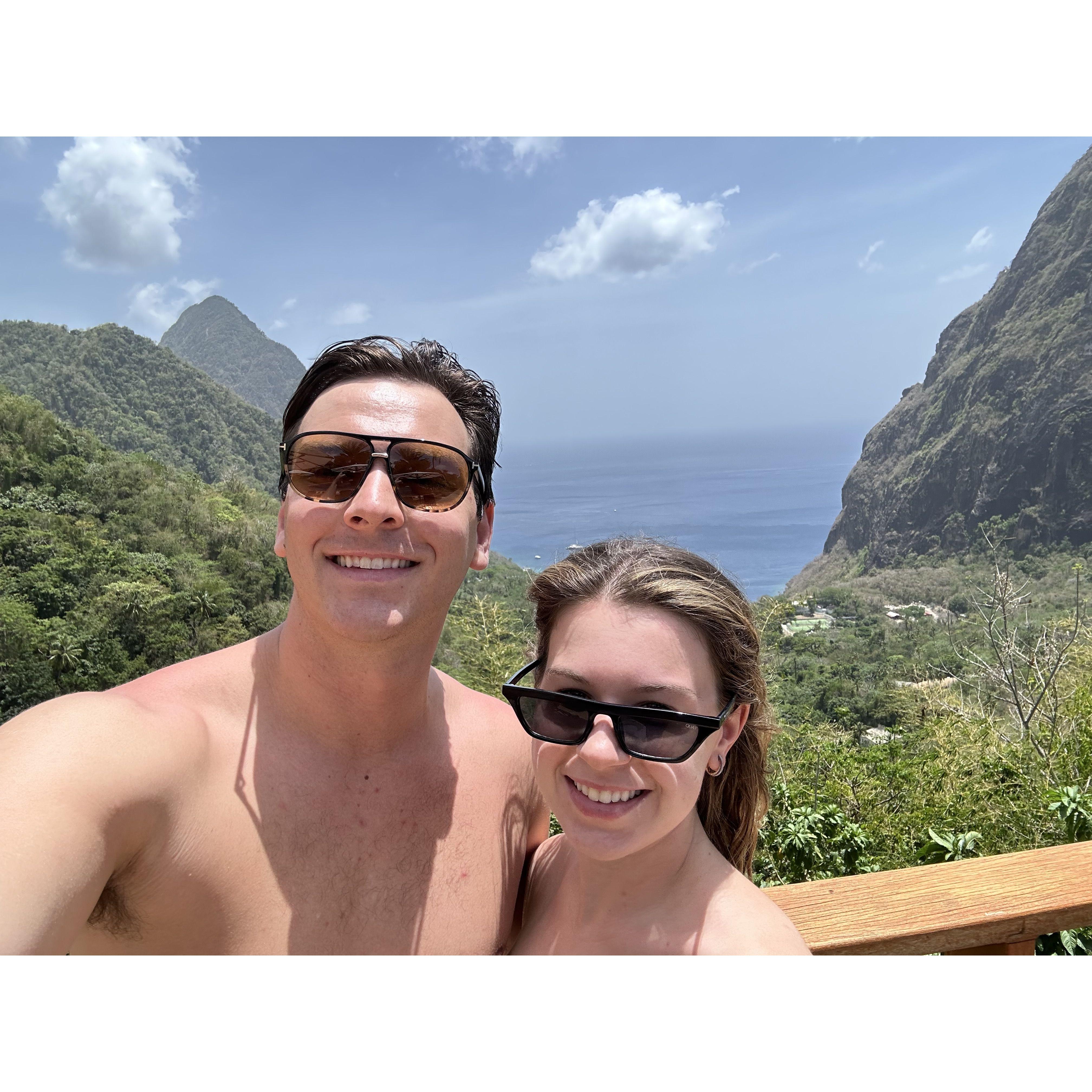 Enjoying Saint Lucia as fiancees