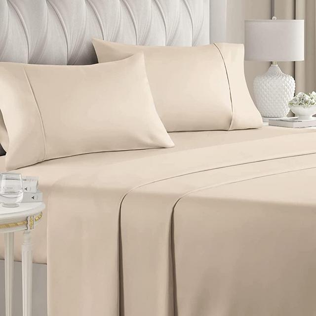 400 Thread Count Cotton - King Size Sheet Set - 100% Cotton Sheets - 400-Thread-Count - Sateen Cotton - Deep Pocket Cotton Bed Sheets - Silky & Soft Cotton - Hotel Quality Cotton Sheet for King Beds