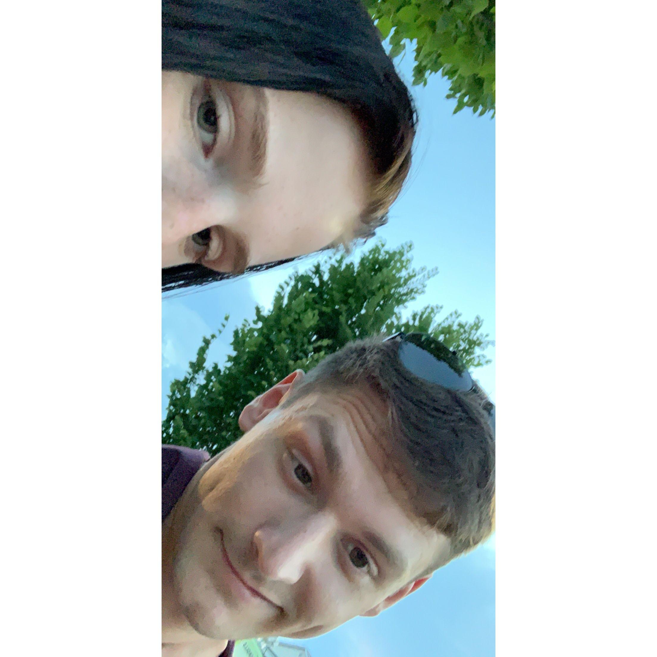 Our FIRST ever photo together (sometime in the summer of 2019...)