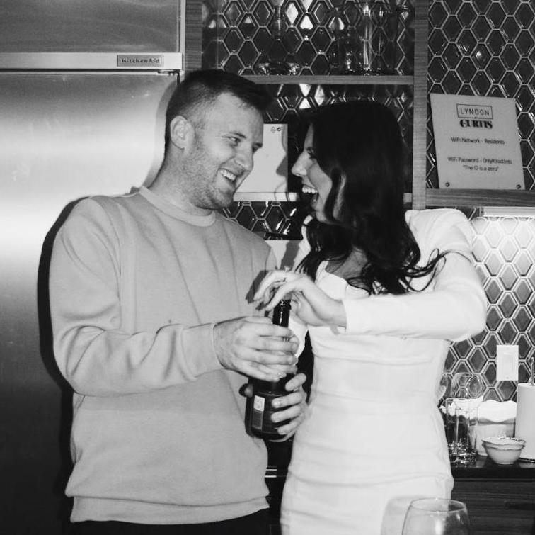 Celebrating at our engagement party!