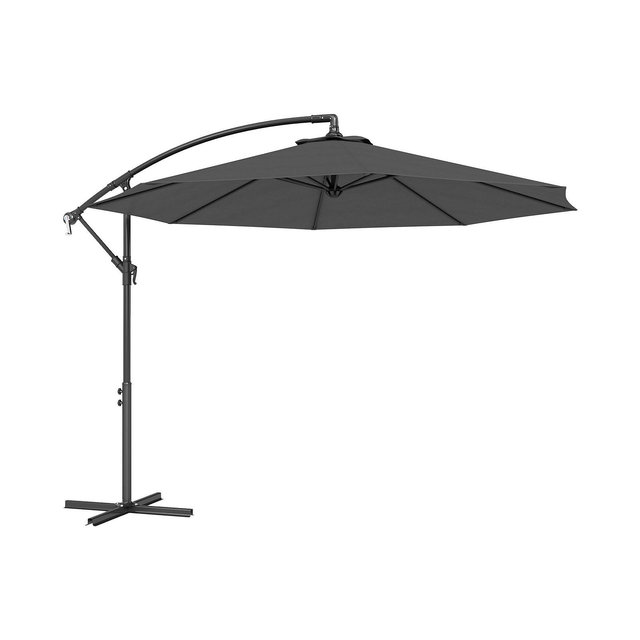 Outsunny Outdoor Crank Umbrella Deck Sun Protection Shade Canopy w/ Stable Base