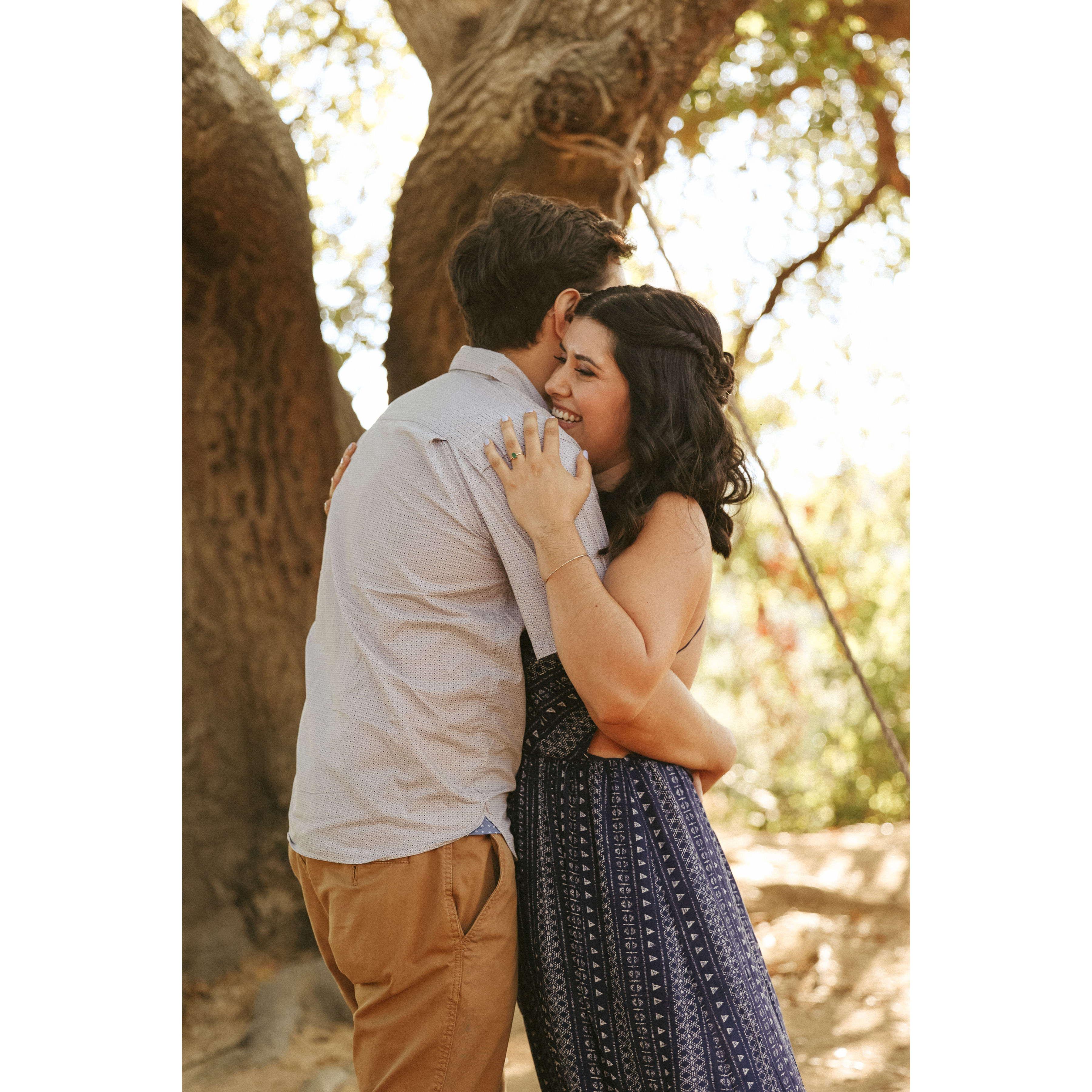 Goofing around at our engagement photoshoot in Topanga! 