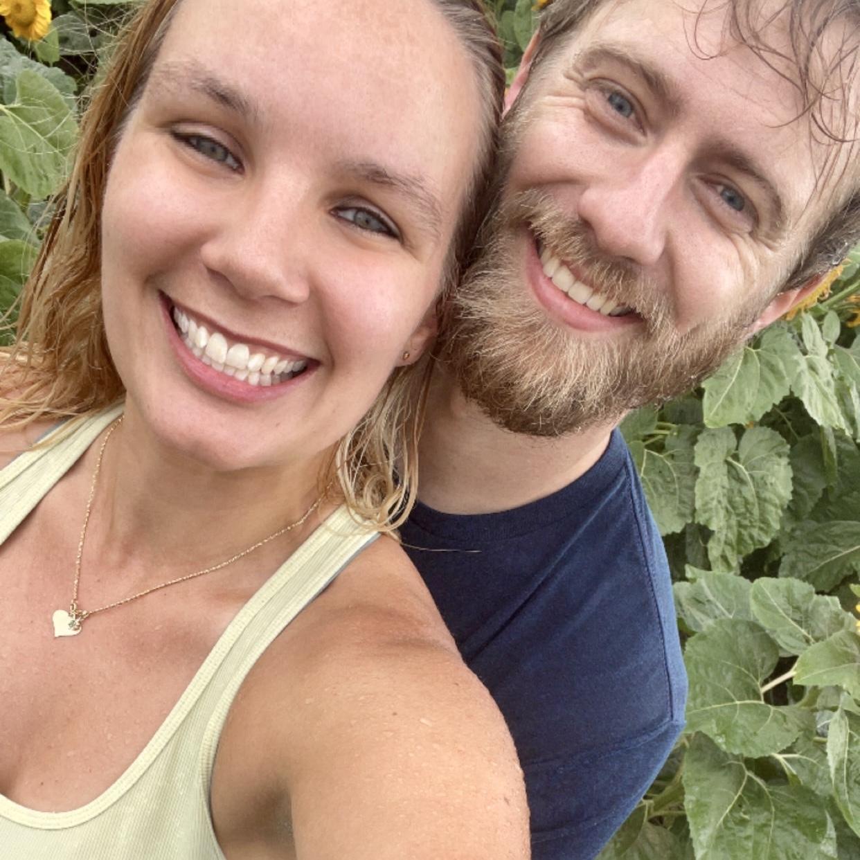 Sunflowers in the rain