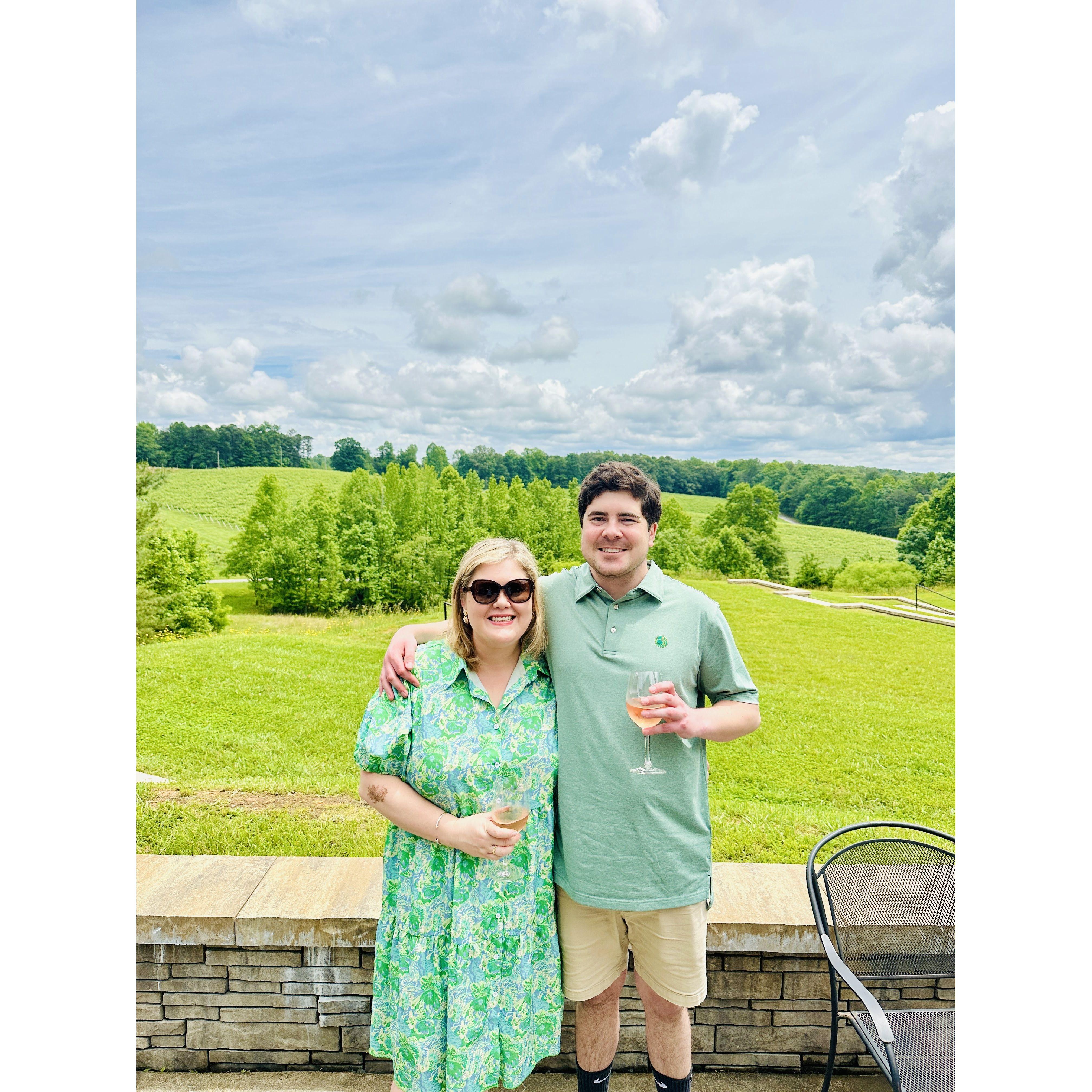 Visiting a winery with friends near Elkin, NC