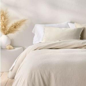 Heavyweight Linen Blend Duvet Cover & Pillow Sham Set - Casaluna™ SIZE: QUEEN, COLOR: NATURAL