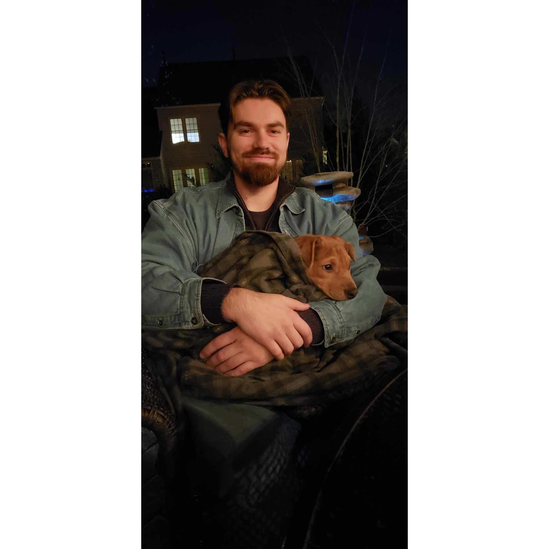 The day we got our dog Billy.