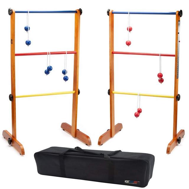 GSE Games & Sports Expert Premium Ladder Ball Toss Outdoor Lawn Game Set with Ladderball Bolas & Carrying Case