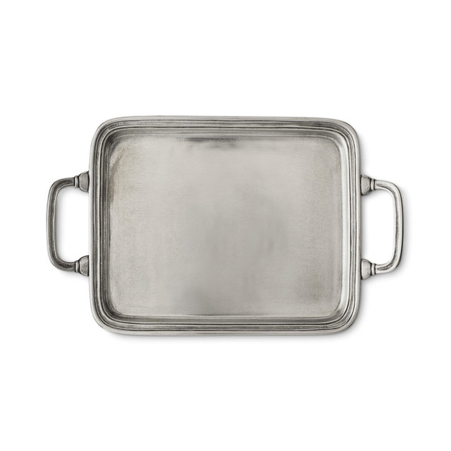 Pewter Rectangle Tray with Handles
