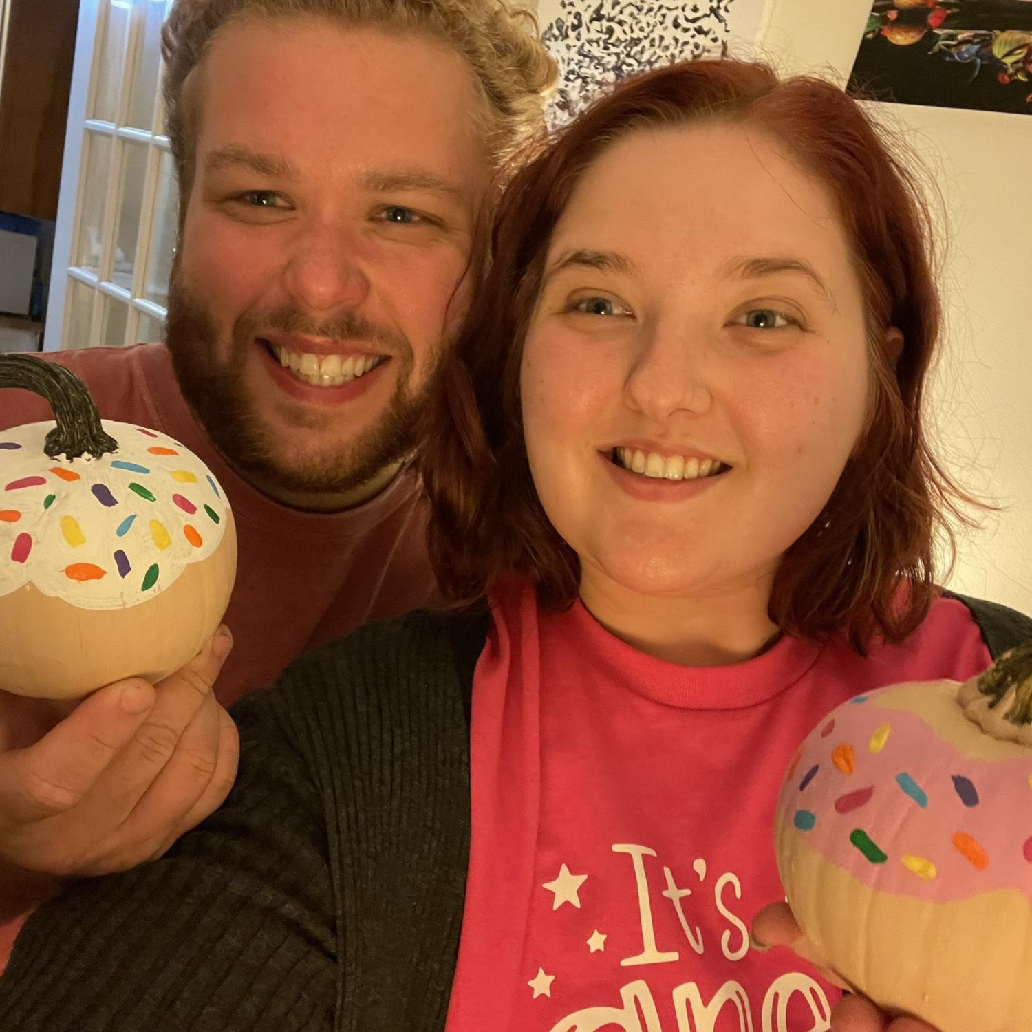 Painting pumpkins for Halloween!