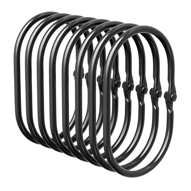 Bathway Shower Curtain Rings, Shower Curtain Hooks, Black Shower Curtain Hooks Rings Rust Proof, Anti-Drop Smooth Shower Rings for Curtain, 12 Pcs Metal Shower Hooks for Shower Curtain Rod Bathroom