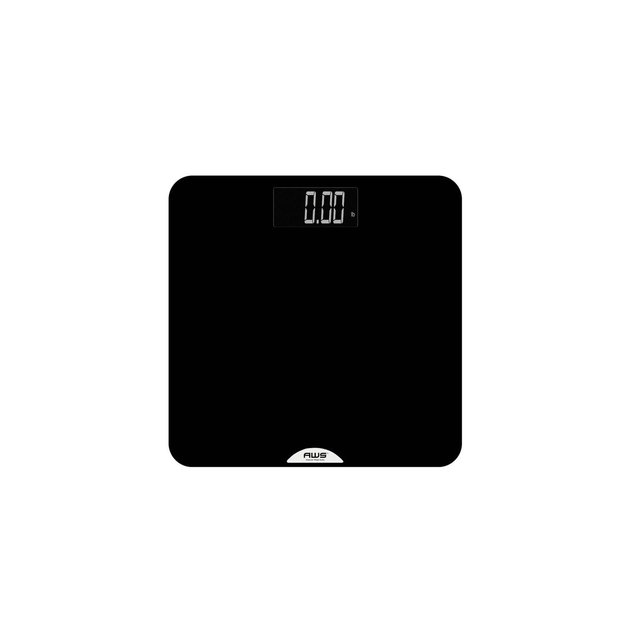 American Weigh Scales Bathroom Body Weight Scale Non-Slip Rubber Coated Digital Large LCD Display 400LB Capacity