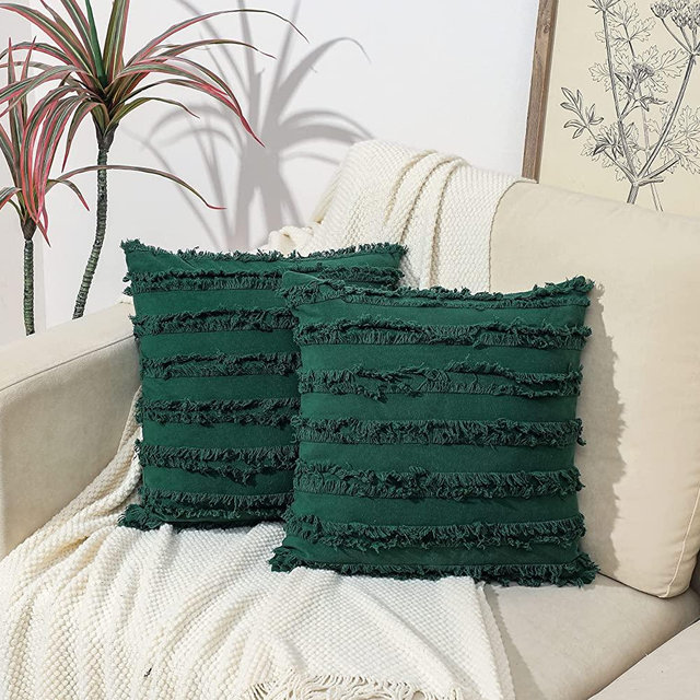 TOMWISH Green Throw Pillows Standard Size Cushion Covers 18X18 2 Sets Decorative Bed Pillows Cover Decorative Pillow Case for Home Sofa,Bedroom,Office,and More for St Patrick's Day