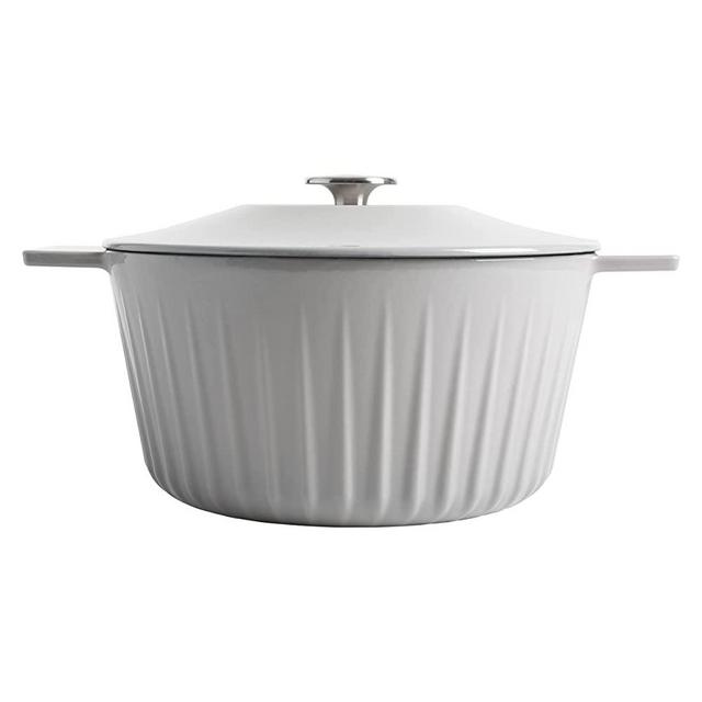 Martha Stewart Eastholm 5 QT Enamel Cast Iron Dutch Oven, Grey