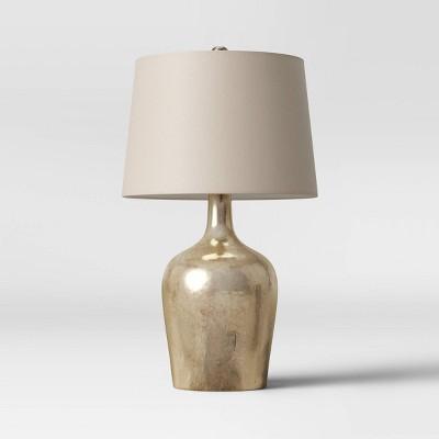 Large Glass LED Lamp Base Silver (Includes Energy Efficient Light Bulb) - Threshold™