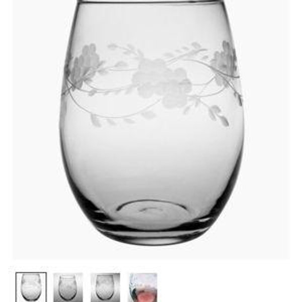 S/4 Adair Hand-Cut Stemless Wineglasses