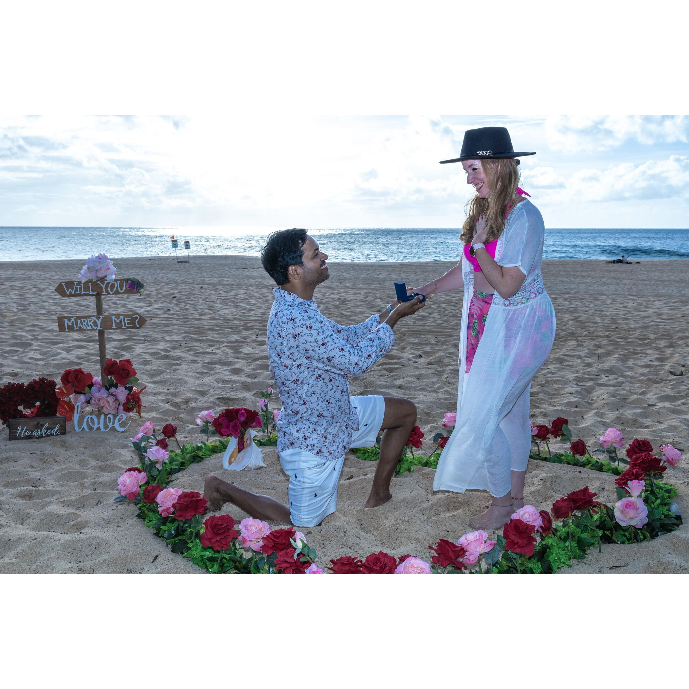 Wedding proposal Oahu, HI.
