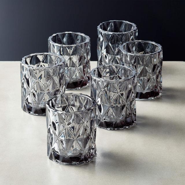 Set of 6 Betty Smoke Tea Light Candle Holders