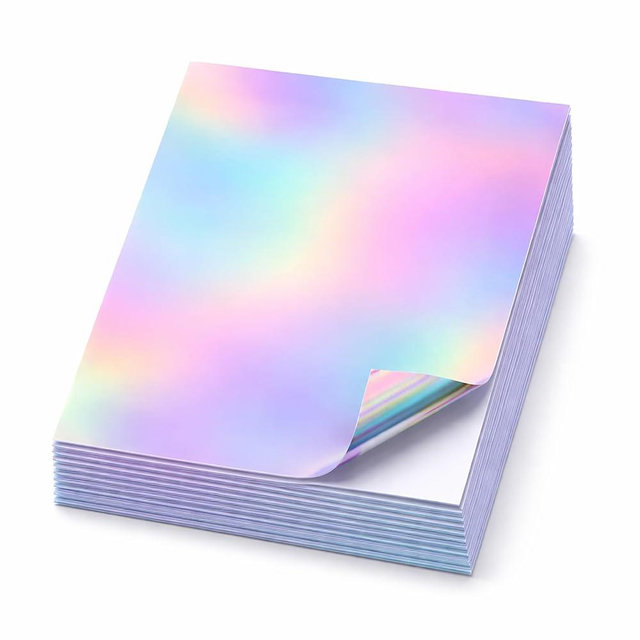 100 Sheets Holographic Sticker Paper 8.5x11 Inch Printable Waterproof Sticker Labels Rainbow Vinyl Sticker Paper for Inkjet or Laser Printer