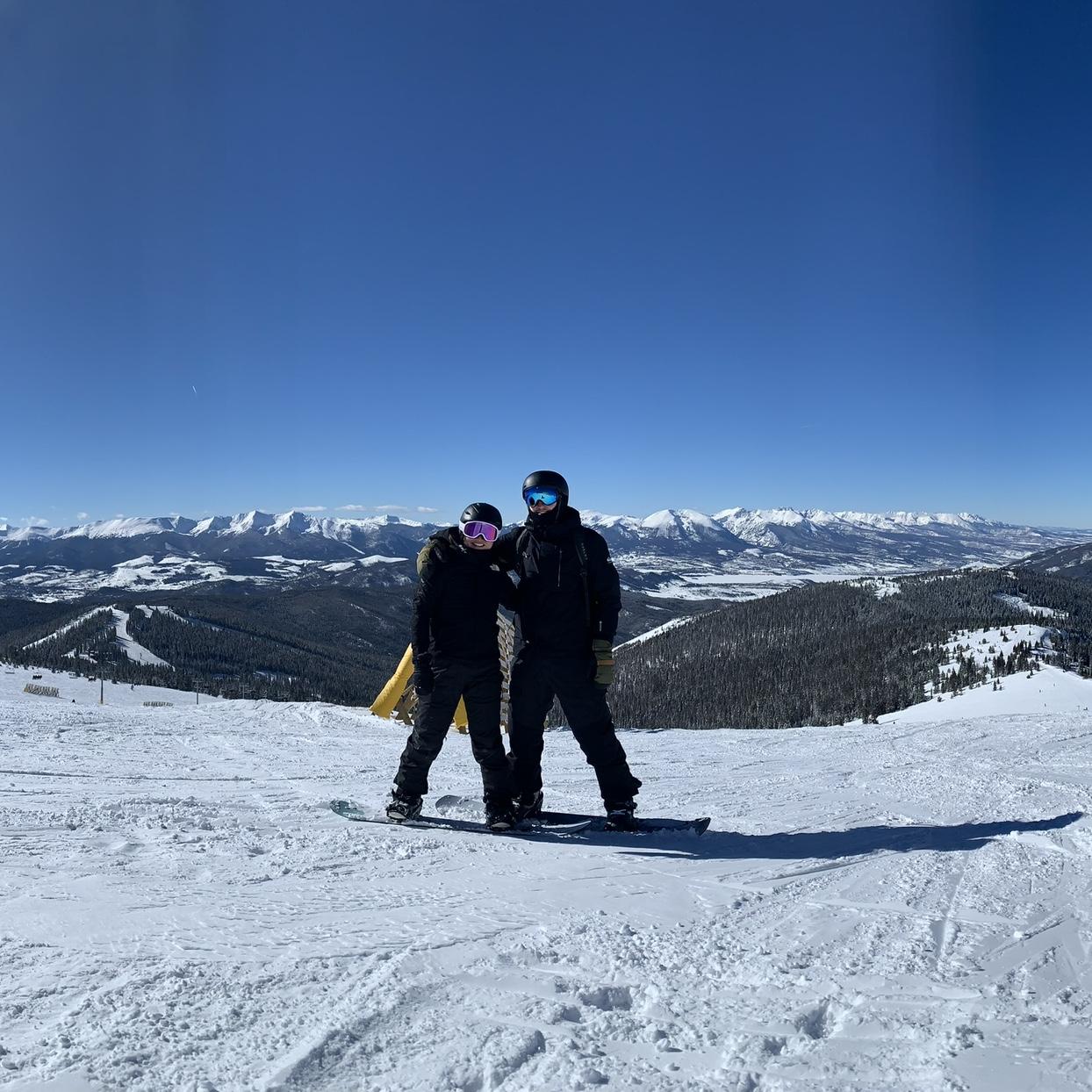 Visiting friends all over, one of our favorites snowboarding in Denver!