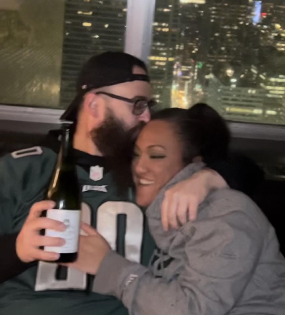Popping a bottle after popping the question