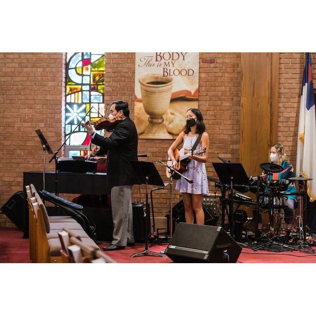The band, mostly from Jin Sheen's old church: Josh, Carissa, Brianna