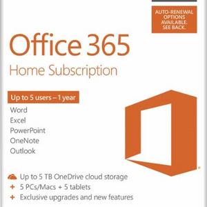 Office 365 Home, 1-year subscription, 5 PCs/Macs (Product Key Card) - Android|Mac|Windows|iOS