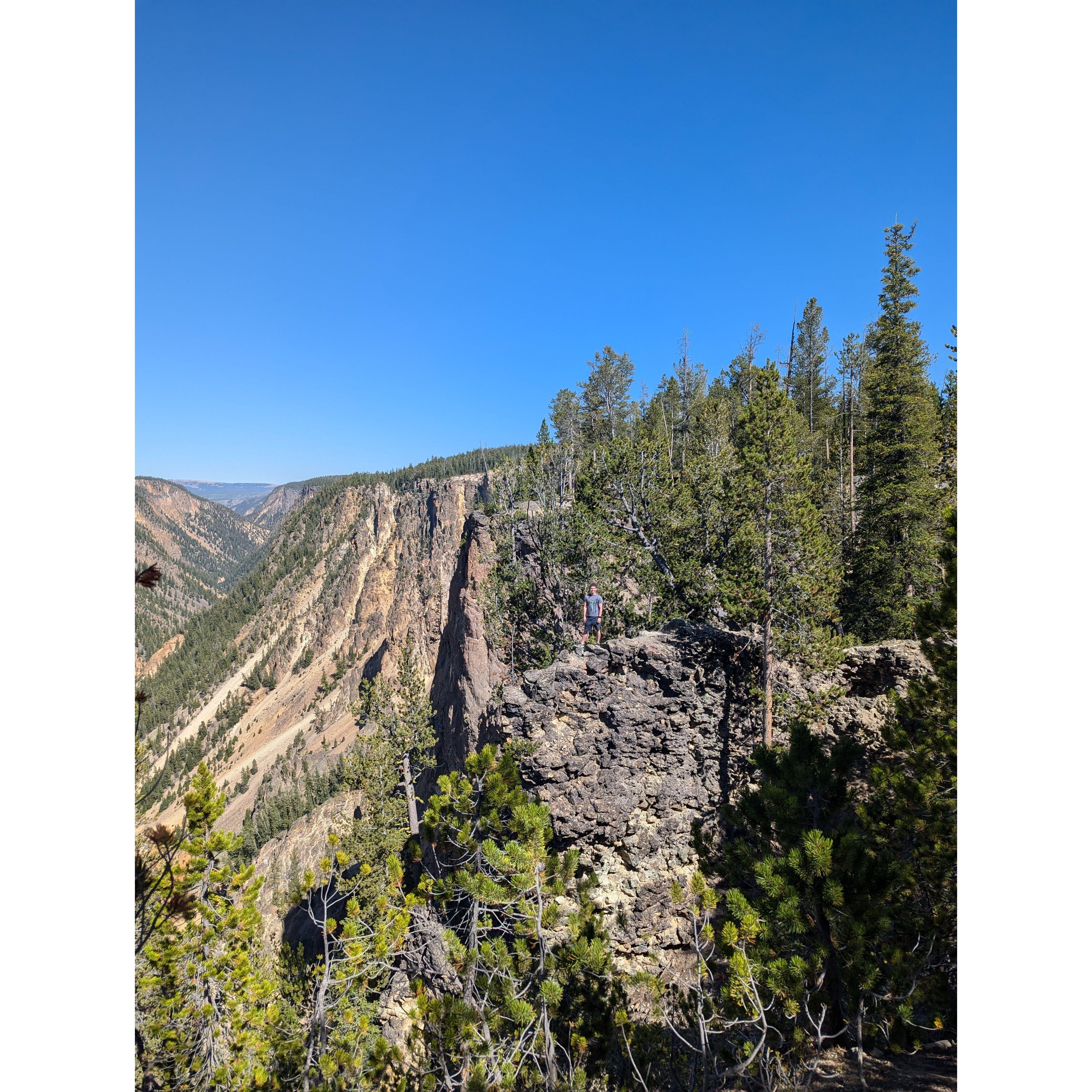 Photo 2: To be fair, it was a very cool outcropping and Haylee did need to take the photo quickly because standing on that bolder outcropping looked quite sketchy.