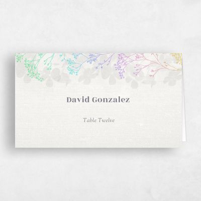 Linen, White Wedding Place Card - Reverie