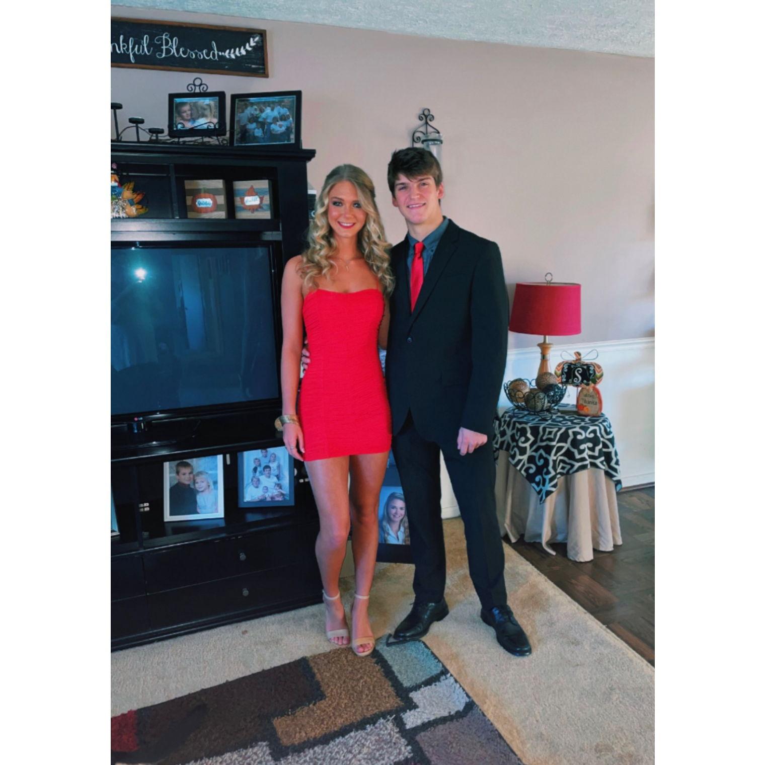 Our homecoming was cancelled our senior year because of COVID-19, so we had a 'fake homecoming'!