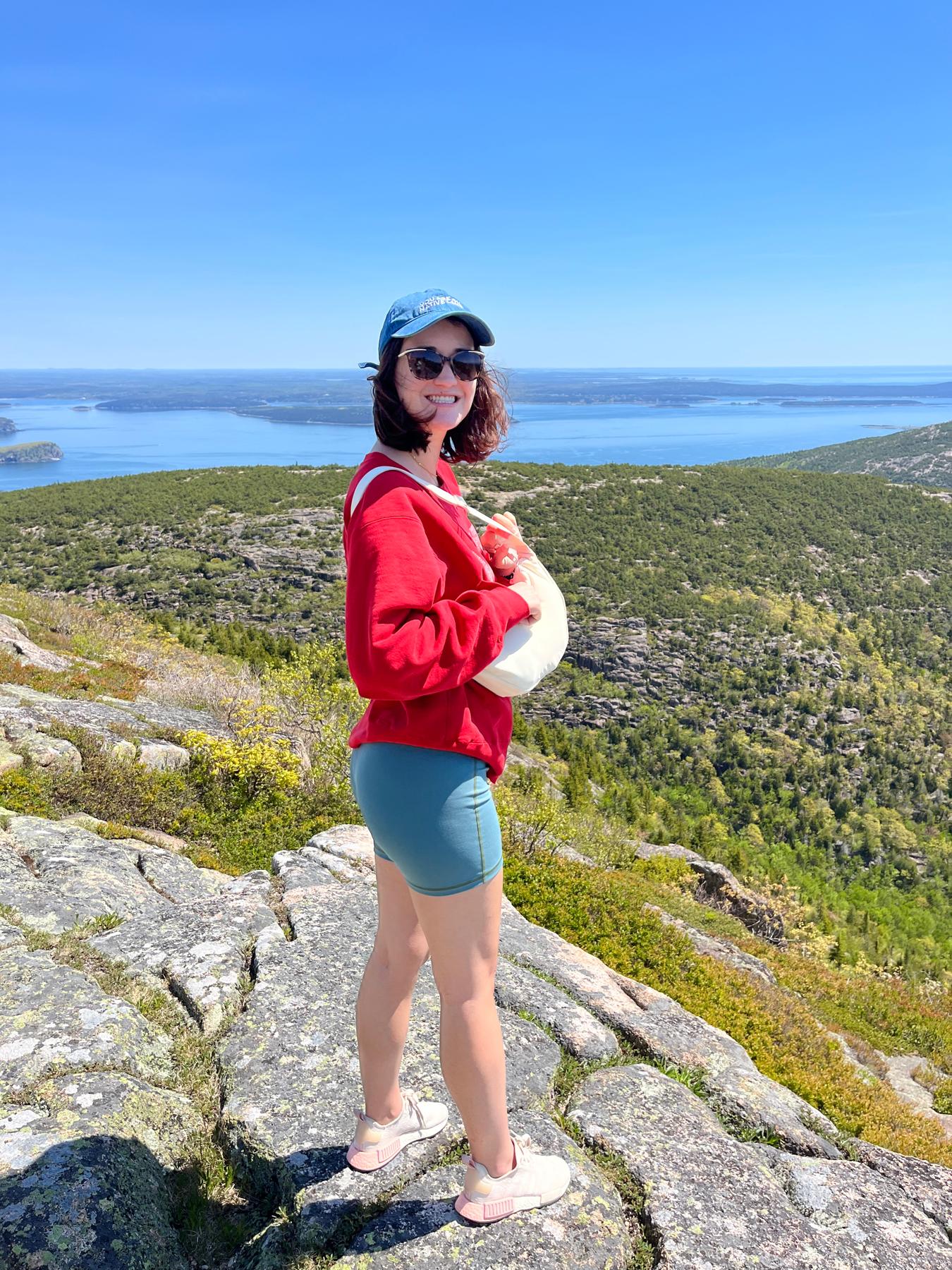 Enjoying the views on top of Cadillac Mountain
